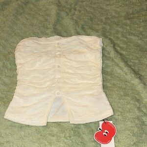 Cider Cream Ruched Crop Top